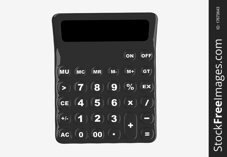 3d calculator isolated on white background