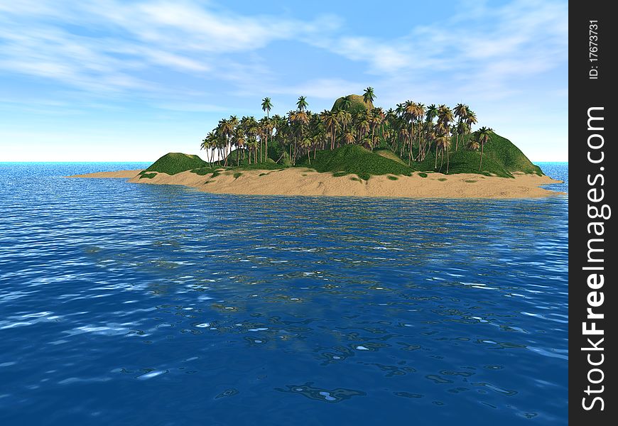 Fantastic island with beautiful water around