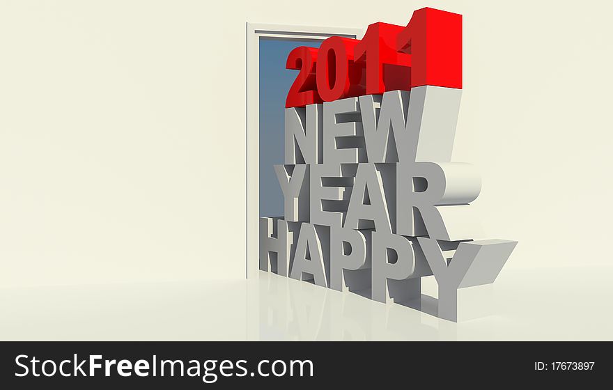 3d rendering of Happy New Year 2011