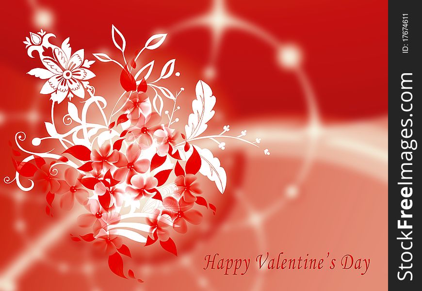 Valentine s greeting card with flowers