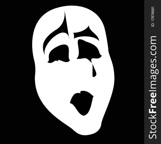 Vector image of Theater Masks tragedy and comedy