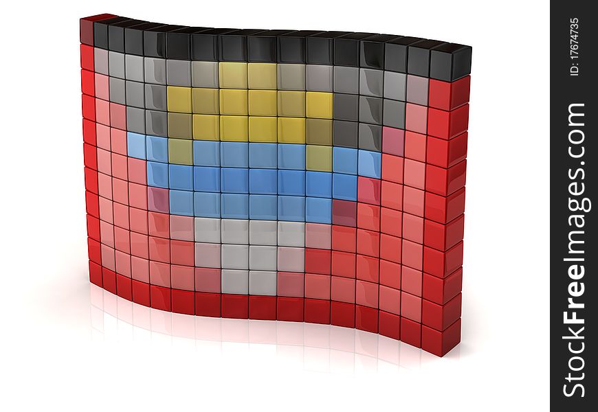 Flag of Antigua and Barbuda from cubes