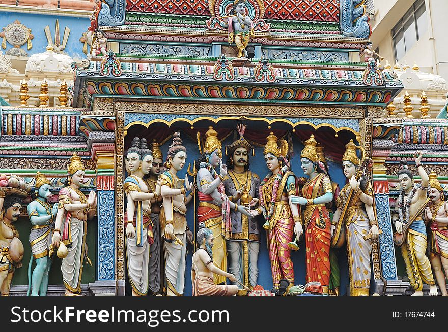 Hindu Deities Statues At A Hindu Temple