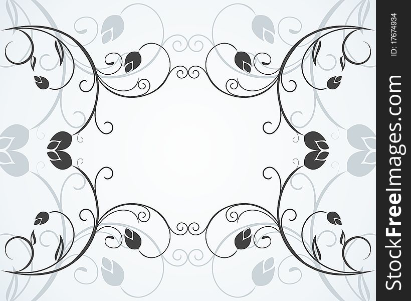 Illustration the floral decor background for design invitation card