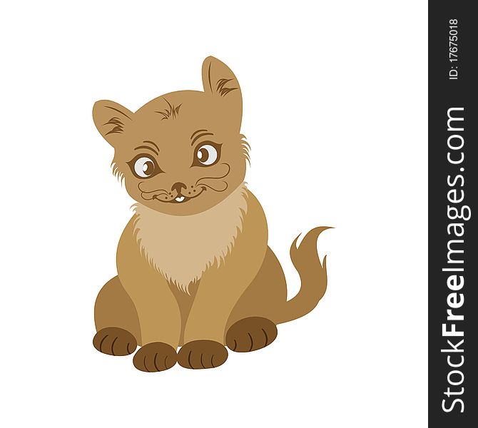 Illustration hand drawn portrait cat isolated - vector