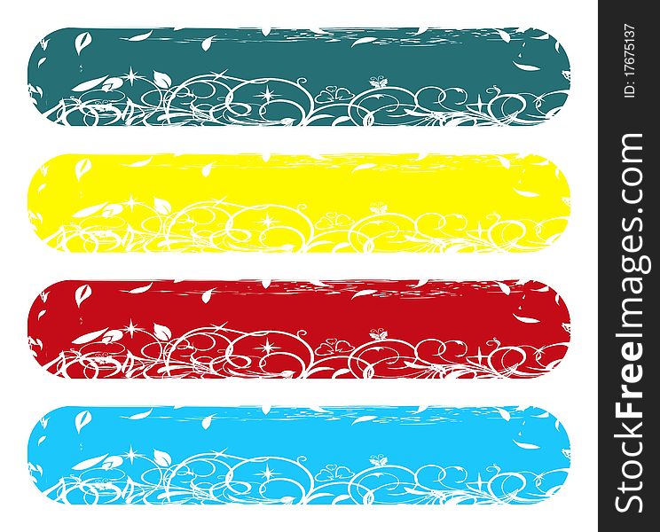 Set of colored grunge banners - vector. Set of colored grunge banners - vector