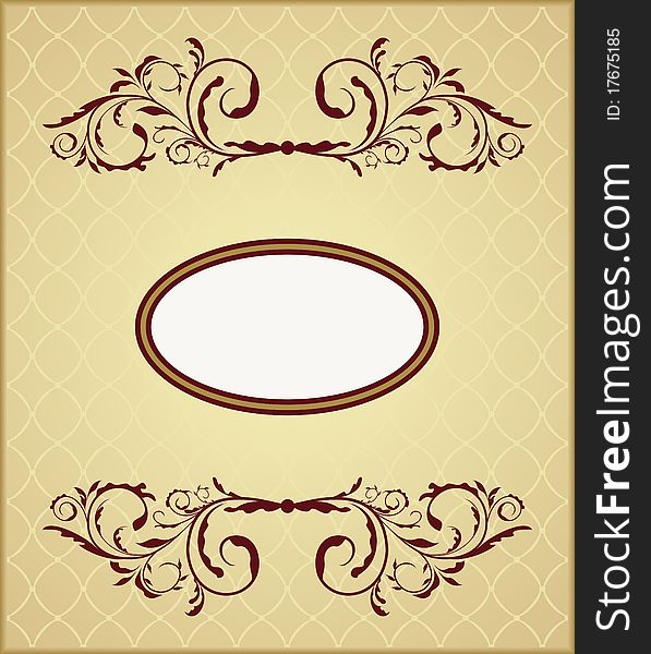 Illustration the floral vintage frame for design card - vector