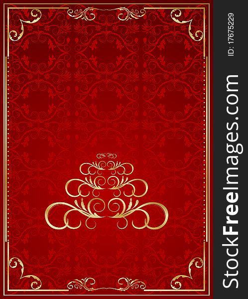 Christmas ornate frame with abstract pine - vector