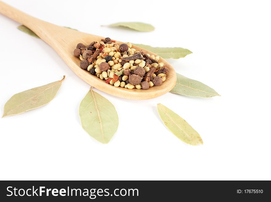 Spices Mixed Over The Spoon