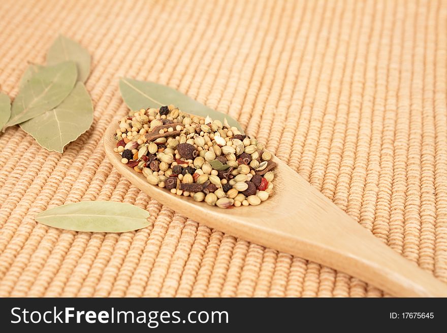 Spices Mixed Over The Spoon