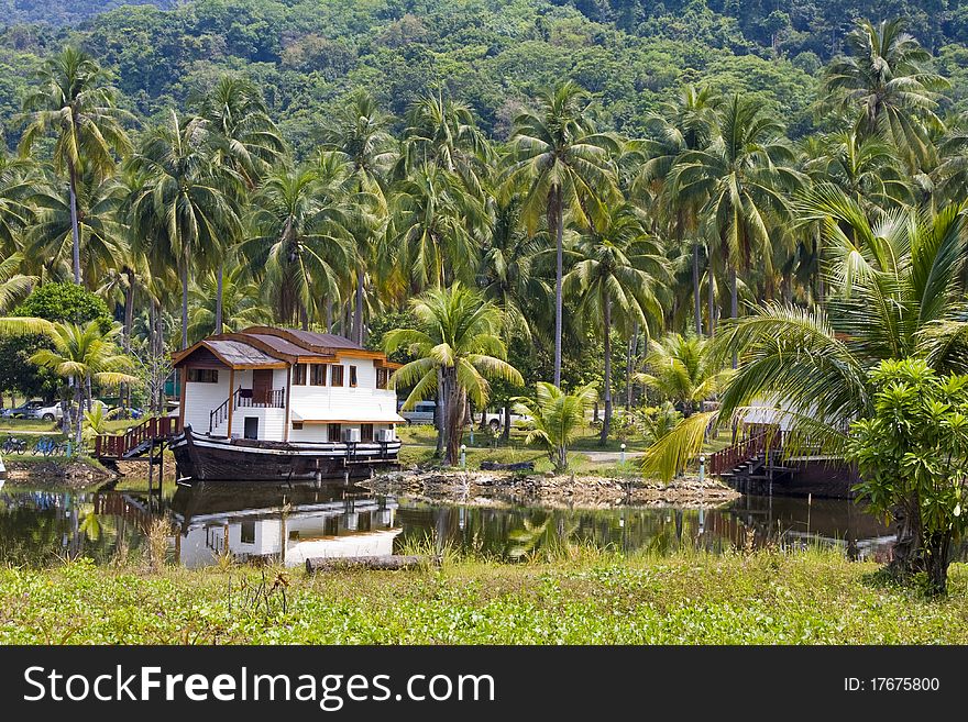 The hotel is in the tropics . Thailand .