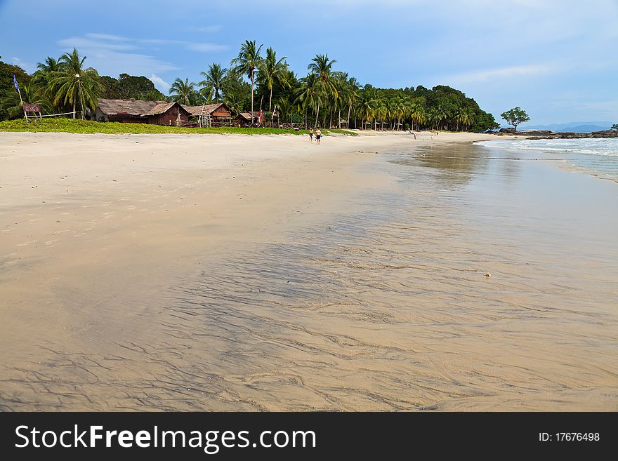 Resort near the beach on a tropical island in Malaysia