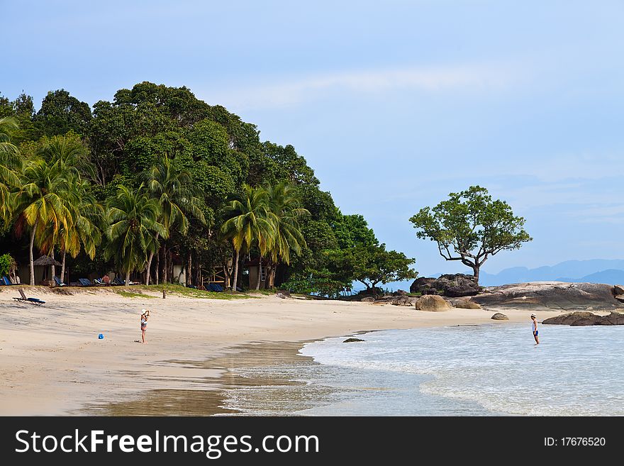 Resort Near The Beach On A Tropical Island