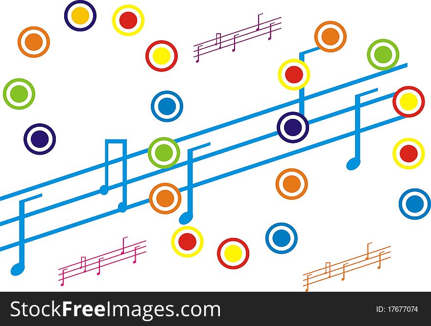 Musical notes. Popular music. Loudness and a sound