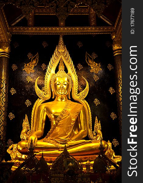Golden Buddha Image In Phisanulok,Thailand