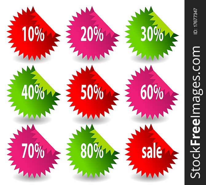 Glossy sale tag stickers