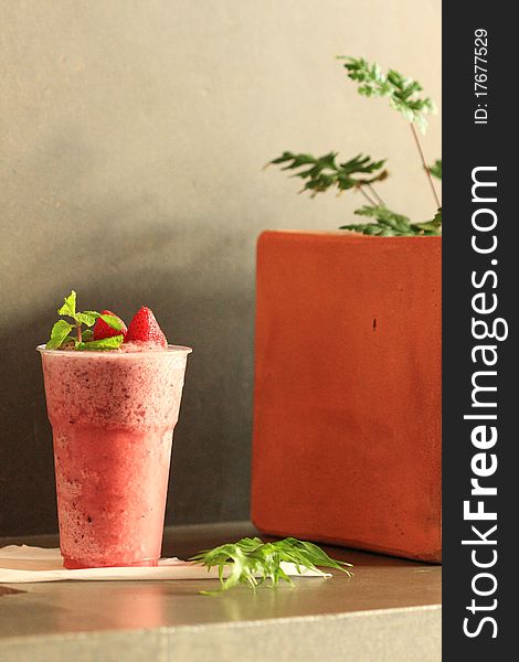 Strawberry fresh smoothies soft drink for healthcare