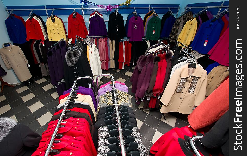 Female cloth shop room interior