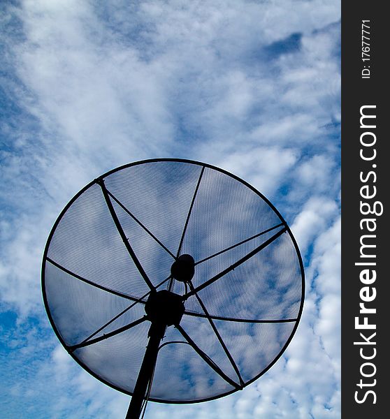 Satellite Dish In Blue Sky