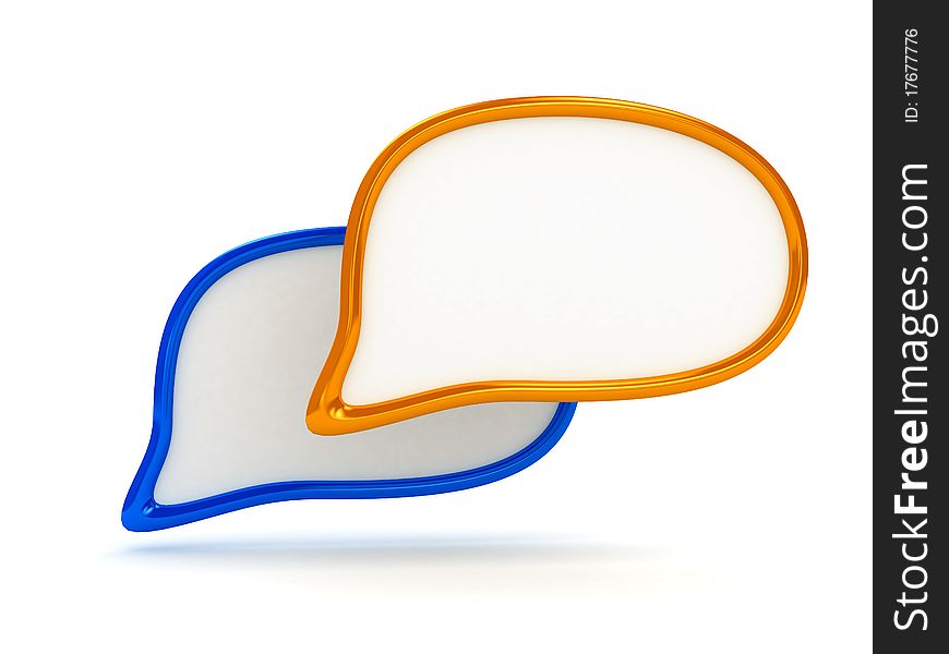 Two chat symbol over white background. Computer generated image