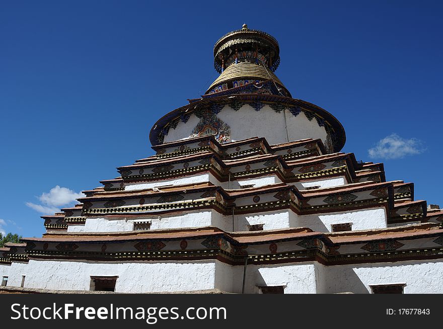 The Kumbum in Gyantse,Tibet. The Kumbum is a multi-storied aggregate of Buddhist chapels. Built in 1497, it forms part of Palcho Monastery. The Kumbum in Gyantse,Tibet. The Kumbum is a multi-storied aggregate of Buddhist chapels. Built in 1497, it forms part of Palcho Monastery.