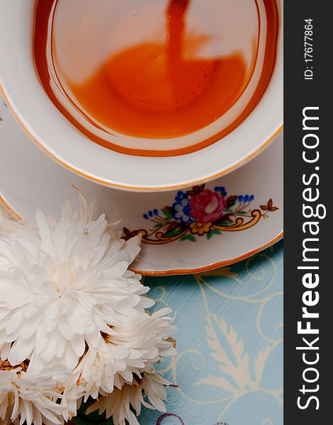 Composition from english high tea with flower. Composition from english high tea with flower