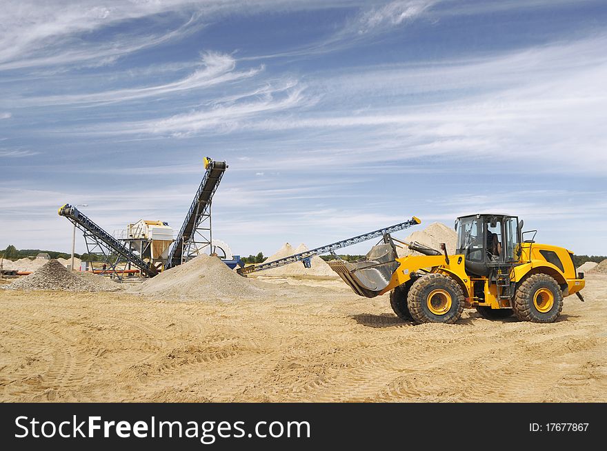 Building area with heavy machinery. Building area with heavy machinery