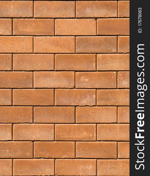 Red brick wall texture in vertical view