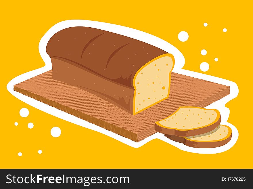 Illustration of bread loaf on abstract background