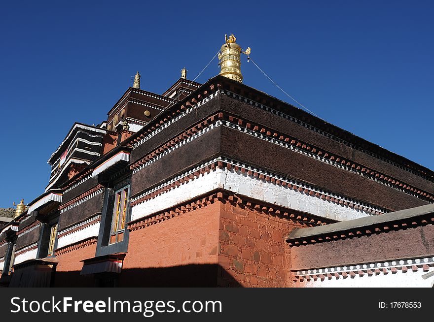 Roofs of a typical Tibetan lamasery in Tibet. Roofs of a typical Tibetan lamasery in Tibet