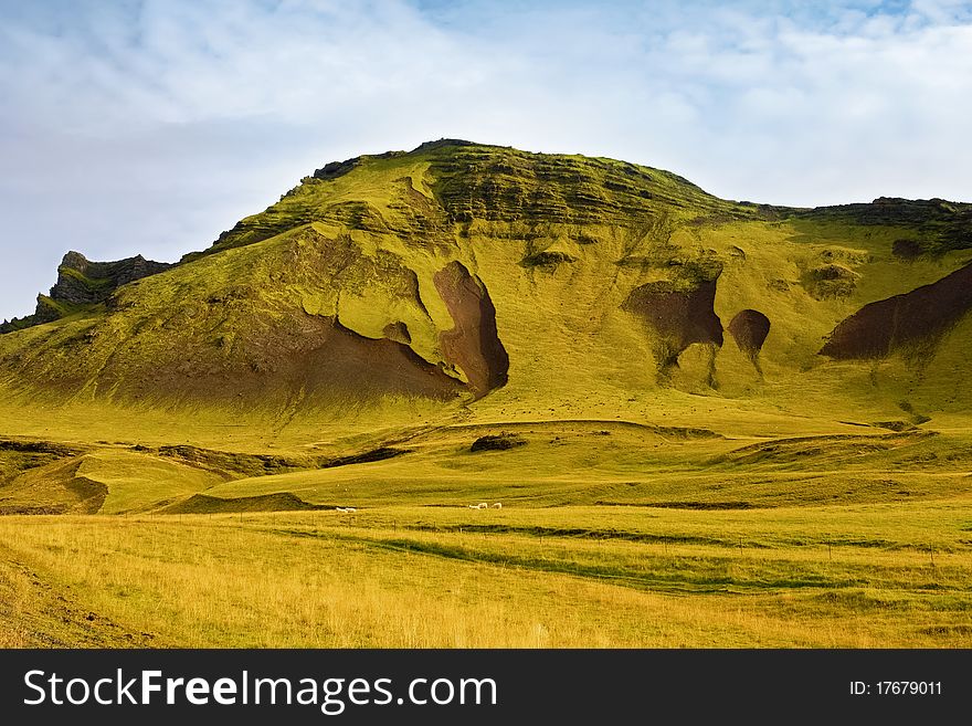 Landscape with volcanic mountains at the south of Iceland. Landscape with volcanic mountains at the south of Iceland