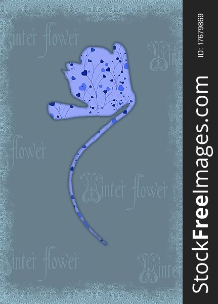 Beautiful Blue Flower With Hearts