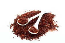 Pile Of Hot Red Chilli Pepper With Two Spoons Stock Images Pile Of Hot Red Chilli Pepper With Two Spoons Stock Images