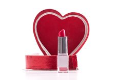 Valentines Lipstick Gift Royalty Free Stock Photo