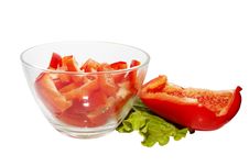 Sweet Red Pepper With Salad Royalty Free Stock Photo Sweet Red Pepper With Salad Royalty Free Stock Photo