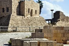 Caesarea Port Building Royalty Free Stock Photos Caesarea Port Building Royalty Free Stock Photos