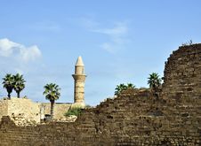 Caesarea Port Tower Stock Photography Caesarea Port Tower Stock Photography