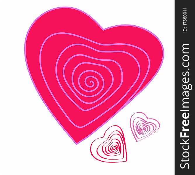 Spiral heart, stylized image of rose