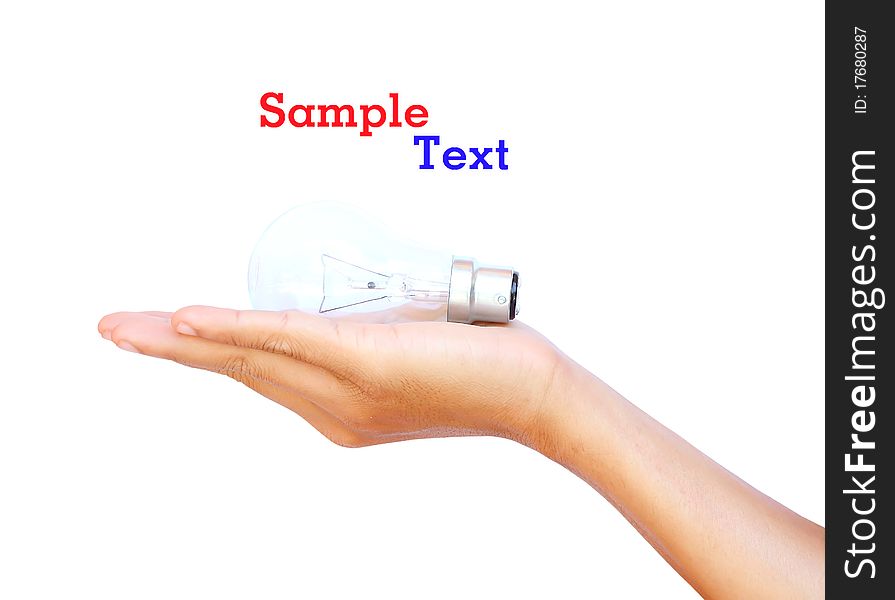 Hand Holds The Lamp Electrical Economical White