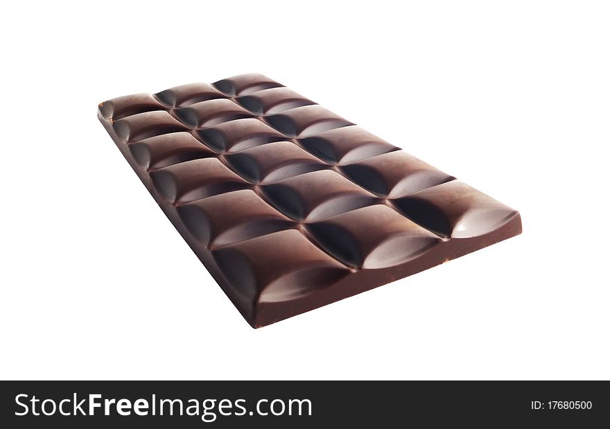 Black royal chocolate bars isolated on white background with clipping path