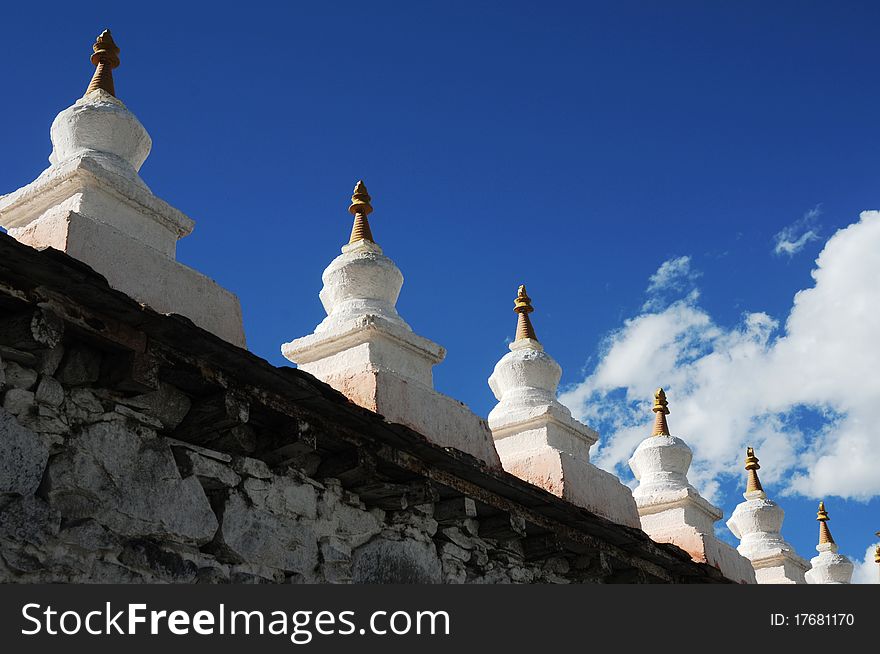 Landscape of Tibetan prayer stupa in Tibet. Landscape of Tibetan prayer stupa in Tibet