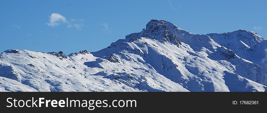 Swiss mountain view from thyon 2000 in the quatre vallées ski area. Swiss mountain view from thyon 2000 in the quatre vallées ski area