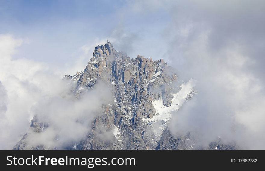Mont-Blanc and mountain and snow