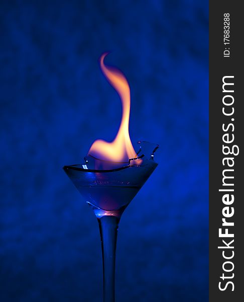 Cocktail with flame