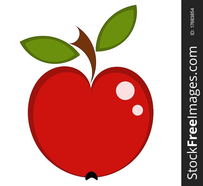 Fresh red apple isolated.  illustration