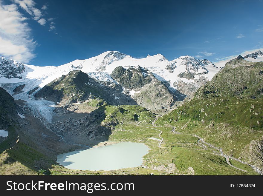 Sustenpass. Swiss Alps. View from Sustenstrasse