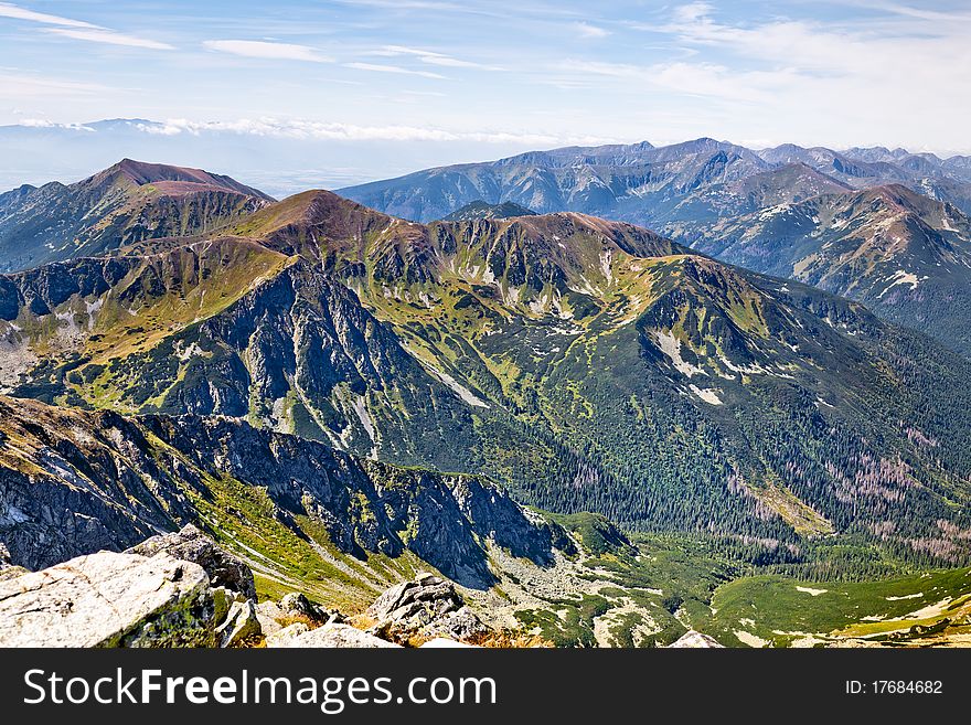 Summer mountain landscape in the Polish Tatry