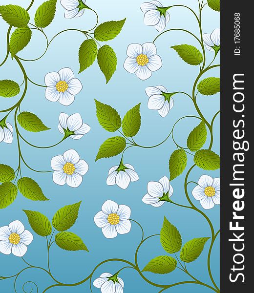 Decorative floral background. Vector illustration.