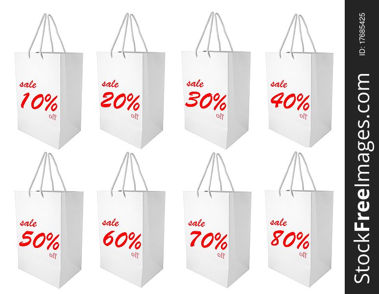 Isolated: shopping bag with discount percentage for your promotion