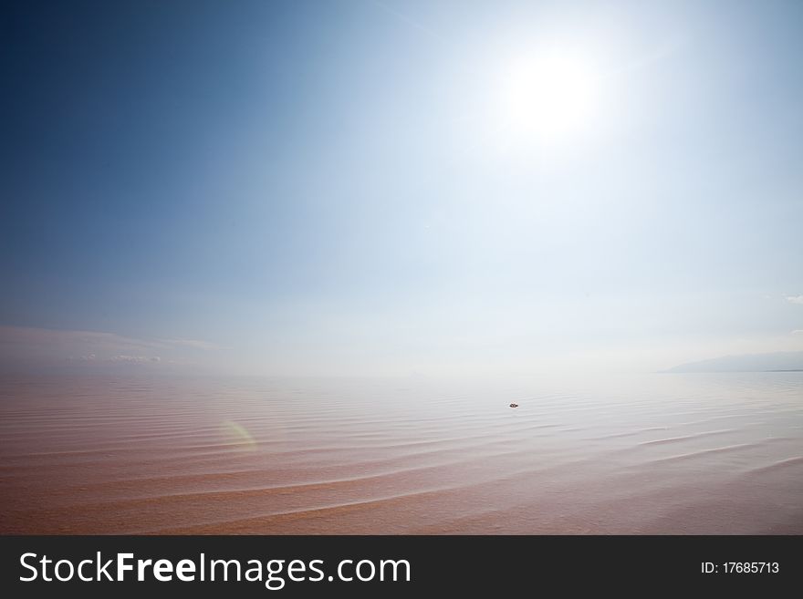 Salt lake in Iran. Magic coast.